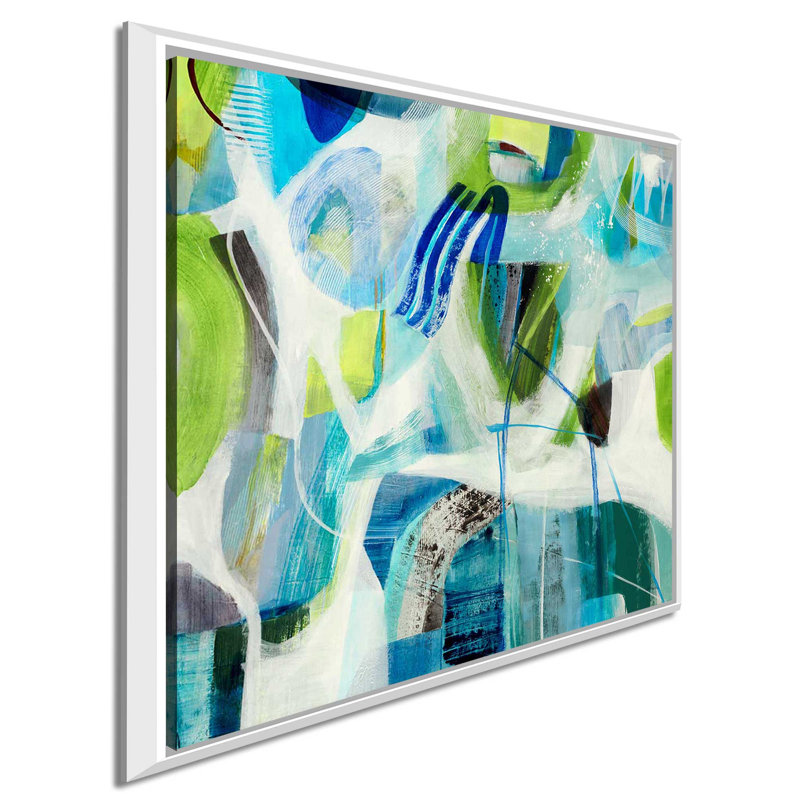 «Rhyming - Floater Frame», peinture sur toile, Cadre flottant blanc, H 21,5 po x l 21,5 po x P 2 po