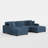 Milbrey 5-Piece Upholstered Navy Corduroy Modular Sectional Sofa With Removable Ottomans & Throw Pillows-1071988917