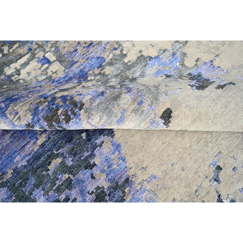 WINDB1102SIBL Hand Knotted Area Rug in Blue, Rectangle 9' x 12'