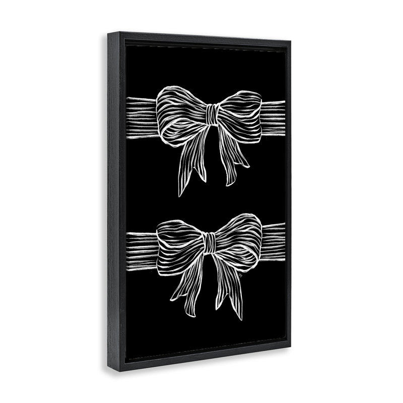 Arcs blancs sur cadre flottant noir, design par Martina Pavlova, H 31 po x l 21 po, Cadre flottant noir de jais