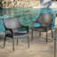 Fauteuil empilable en osier Mirage PE gris, 4 pièces