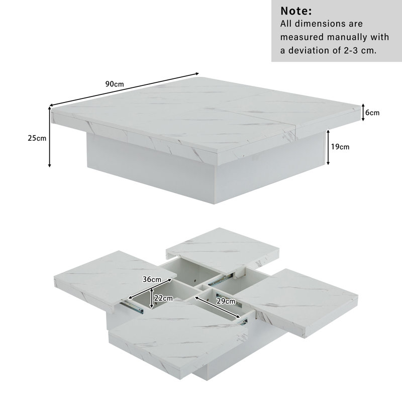 Coffee Table with Storage, White