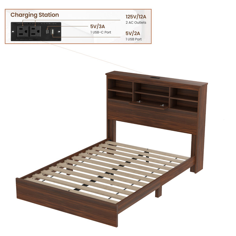 4-Piece Bedroom Set, Nightstand Included, Walnut