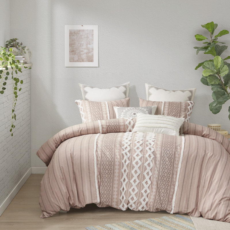 Blush Pink Full Cotton Down Alternative Comforter Set