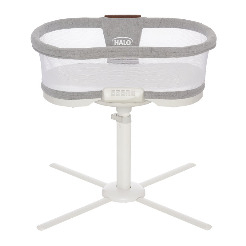 Luxe Dove Gray/White Tweed Bassinet with Bedding