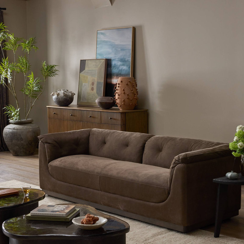 Santino Sofa-86", Nubuck Cigar
