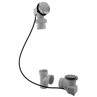 Garniture de drain de baignoire escamotable 45 "avec raccords en PVC et coude à rotule