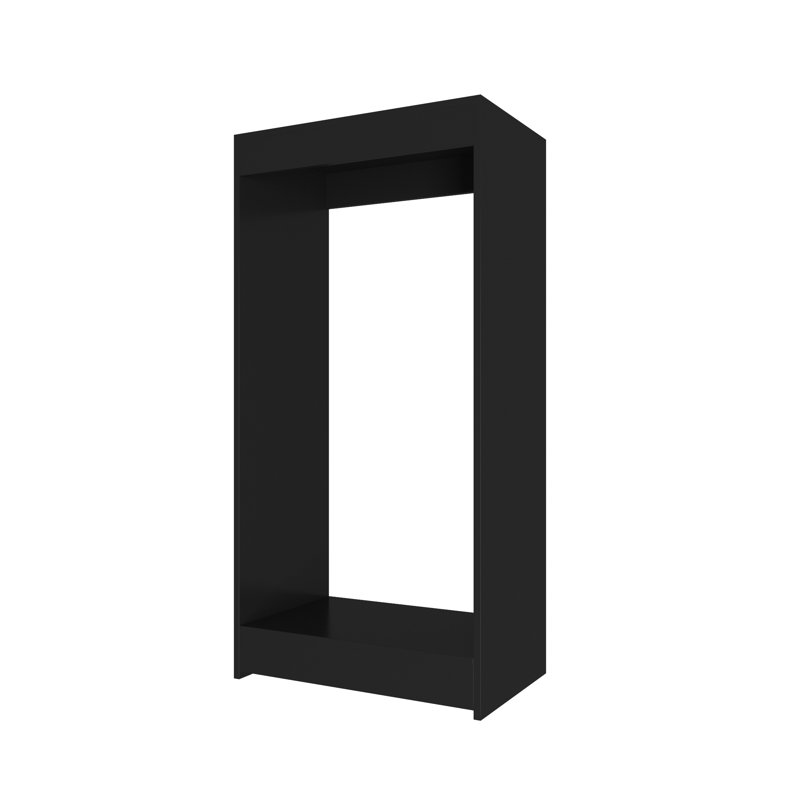Double Hanging Closet Unit Closet System, Black, 46" x 22.5" x 14"
