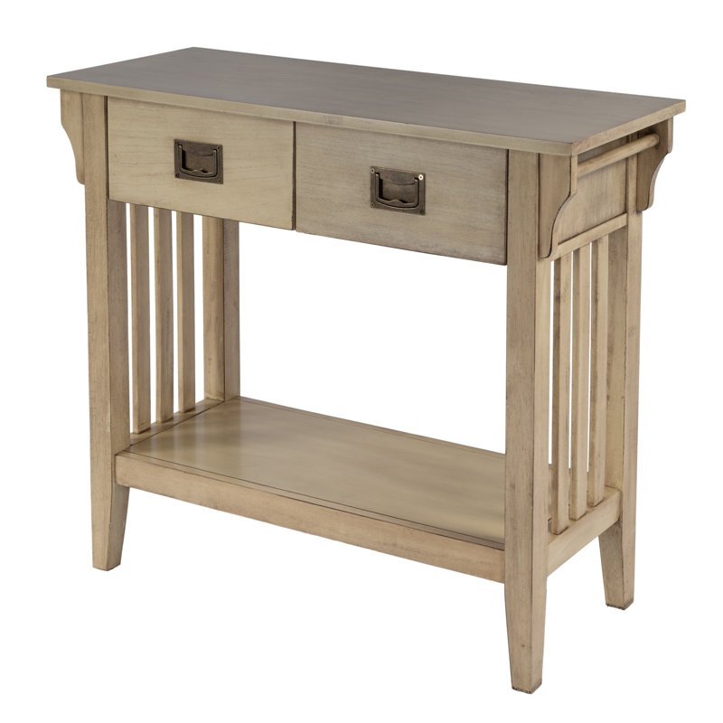 Larina Burl 2- Drawer Console Table, Beige