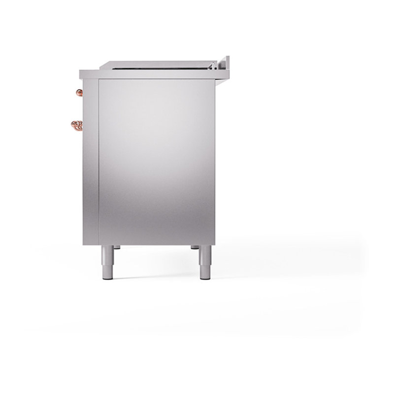 Cuisinière à double combustible ILVE Nostalgie II Series 48 po avec 5 brûleurs scellés, plaque de cuisson et table française (propane liquide, porte pleine)