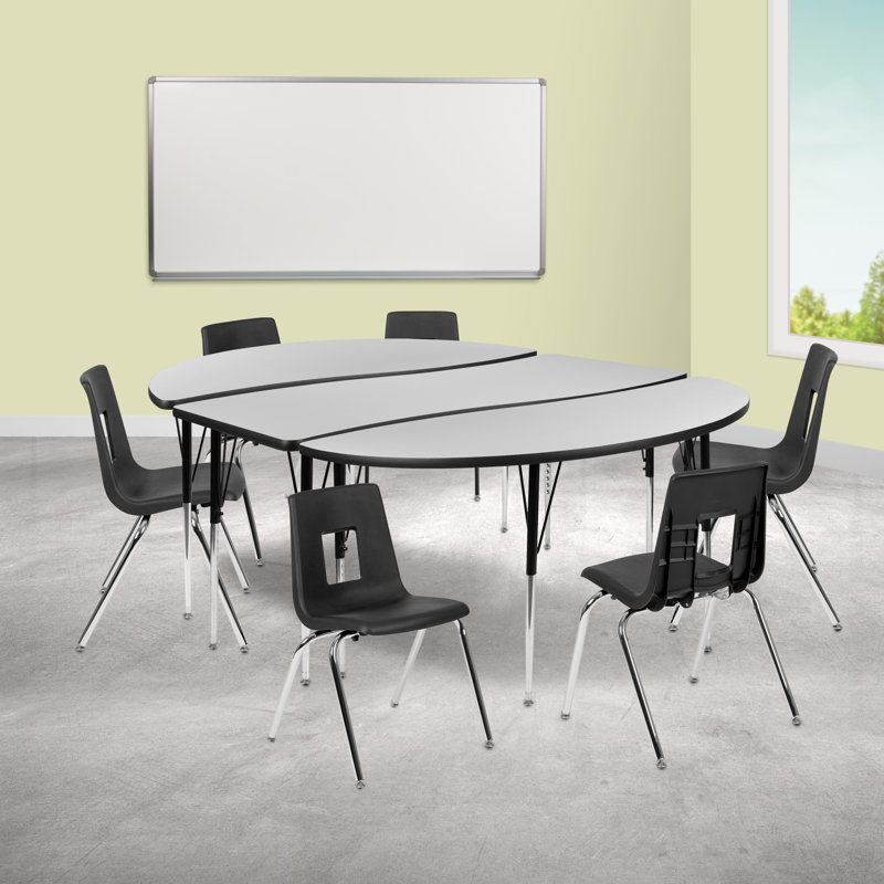Ensemble de tables d'activités flexibles Goddard, Gris, L 60 po x P 86 po x H 21,25 po à 30,25 po