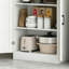 Garde-manger autoportant, armoire de rangement à 4 portes avec tablettes réglables, armoire de cuisine avec portes et tablettes