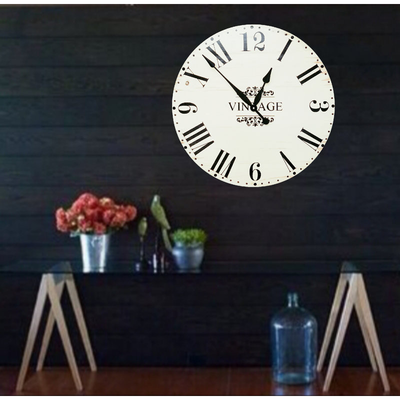 Horloge murale surdimensionnée campagne Nobhill, H 24 po x l 24 po x P 1,5 po