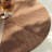 Round Coffee Table Walnut Wood Saddle Leather-103410595