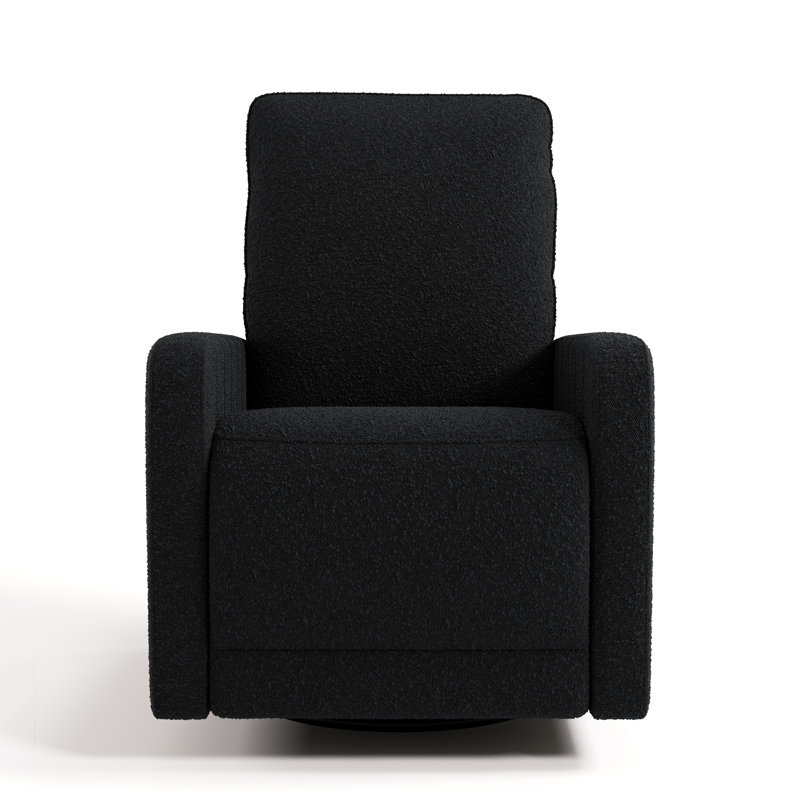 Fauteuil oscillant inclinable électrique de luxe pour la chambre de bébé avec charge double USB Kyoto, Bouclé noir