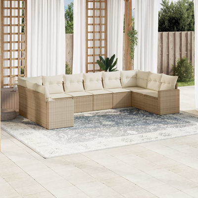 Ensemble de canapé de jardin Vidaxl beige, blanc crème