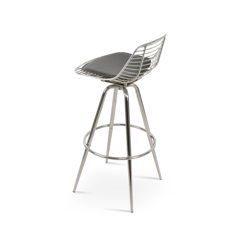 Tiger Mini Max Swivel Stools, Grey, Polished, Bar Stool (29” Seat Height)