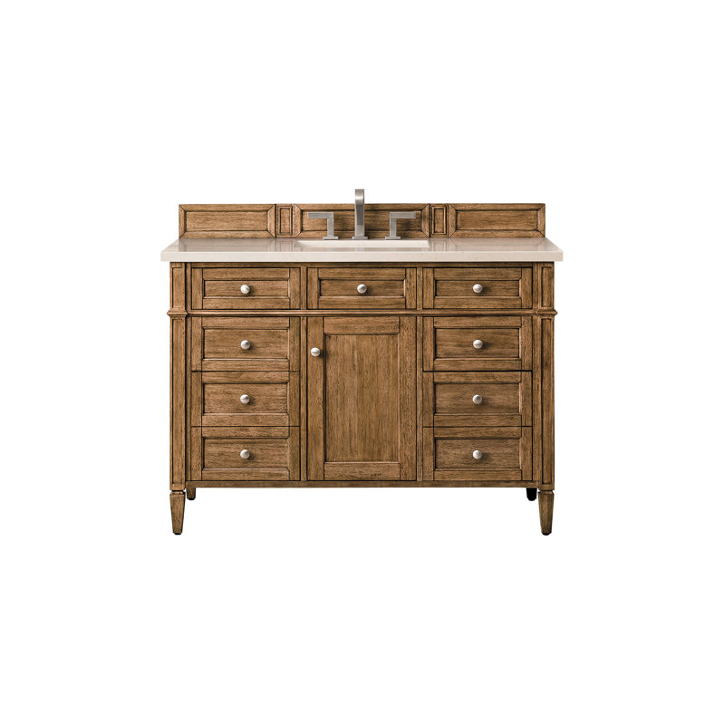 Brittany 48'' W Single Vanity, Saddle Brown, Ethereal Noctis, 8" Widespread