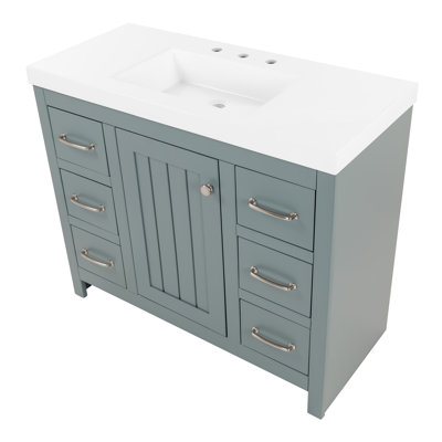 Sand & Stable Harsens 42.5'' Single Bathroom Vanity with Cultured ...