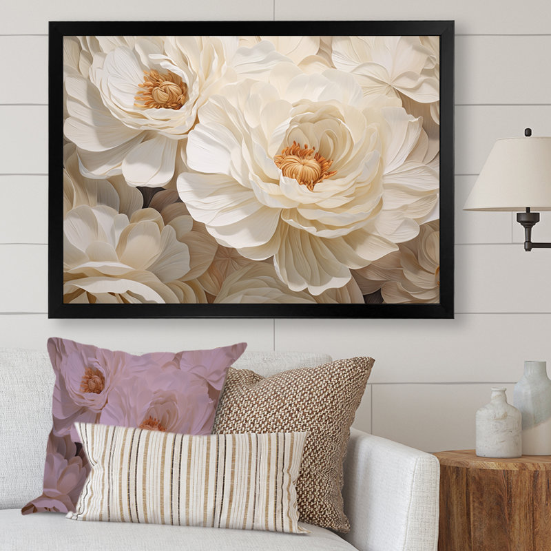 " Ranunculus Radiance Treasure ", 24" H x 32" W x 1" D, Black Single Picture Framed