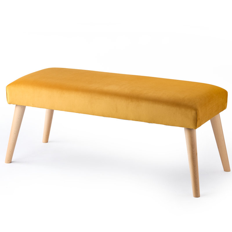 Sigourney Fabric Upholstered Bench, Papaya, 40cm H x 140cm W x 30cm D