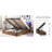 Queen Size Platform Bed With Storage, Led Lights & Headboard Extra Rustic Brown For Bedroom Comfort Storage Frame In Brown, Bookcase A Peaceful-1107750147