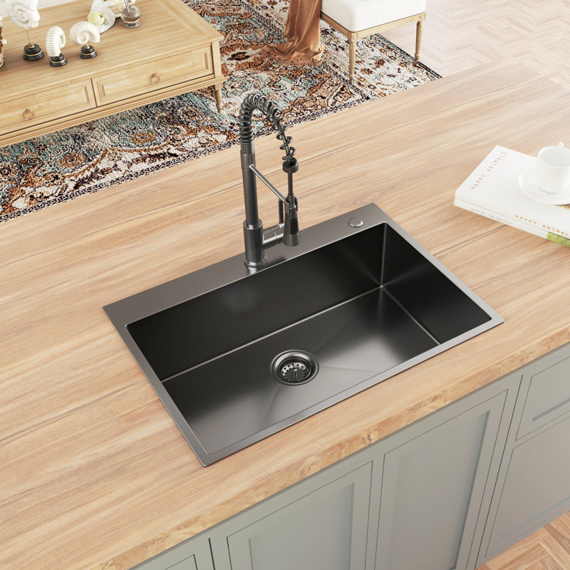 33'' L Drop-In Single Bowl Stainless Steel Kitchen Sink