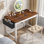 Petit bureau d'ordinateur avec prise de courant, bureau à domicile pour chambre à coucher, bureau d'écriture avec sac de rangement