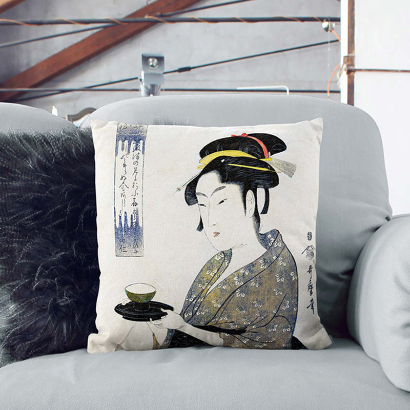 Square Throw Cushion, 40cm H x 40cm W x 15cm D, Black