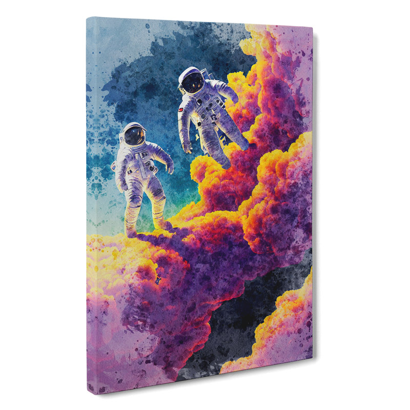 Astronaut In Watercolour No.5 - Wrapped Canvas Painting, 76cm H x 50cm W x 3cm D