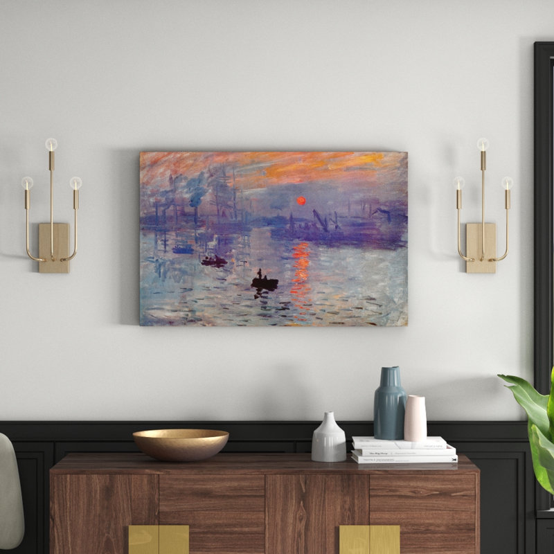 Sunrise Impression by Claude Monet - Painting on Canvas, 66.04 cm H x 45.72 cm W x 1.91 cm D, No Frame