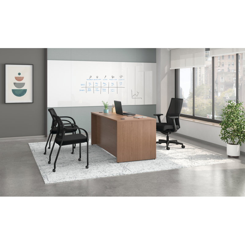 HON MOD Double Pedestal Desk, 29"H x 66" W x 30" D, Sepia Walnut 