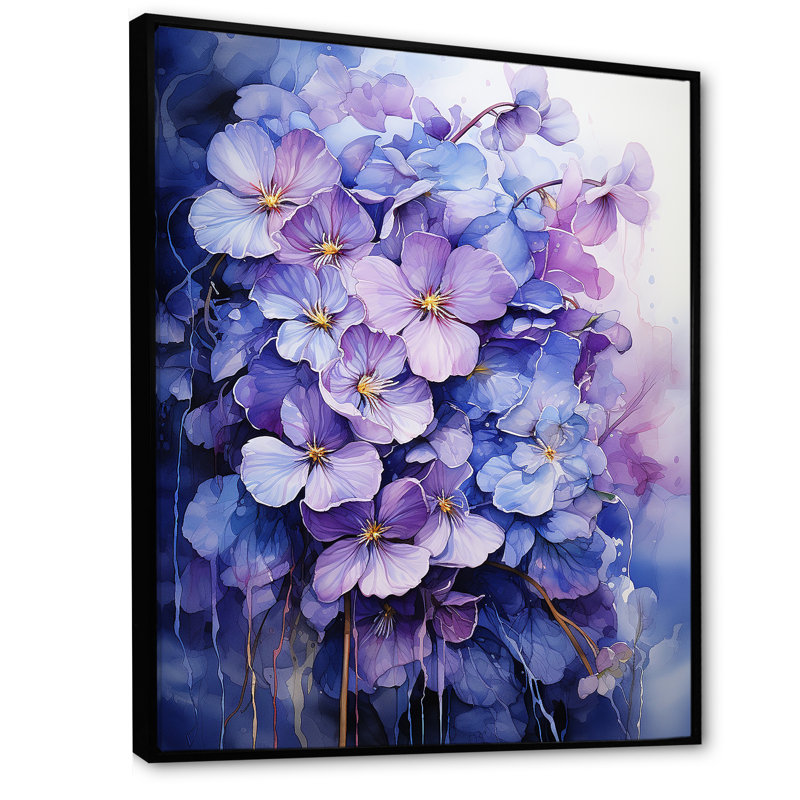 Lavande, fleurs mystérieuses I, H 32 po x l 24 po x P 1 po, Cadre flottant noir
