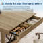 Table de salle à manger 71 "pour 6-8 avec 2 tiroirs - Double caisson en bois, structure robuste pour la cuisine ou le bureau-404008626
