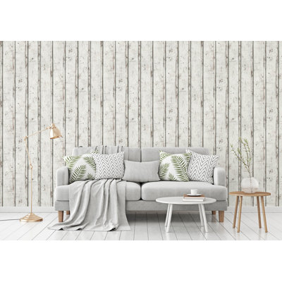 Rouleau de papier peint effet bois à double rayures Woods and Wicker Collection