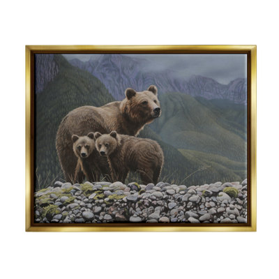 Stupell Industries Bear Family Mountain Landscape Canvas Wall Art Design by Clinton Jammer -  aw-625_ffb_16x20
