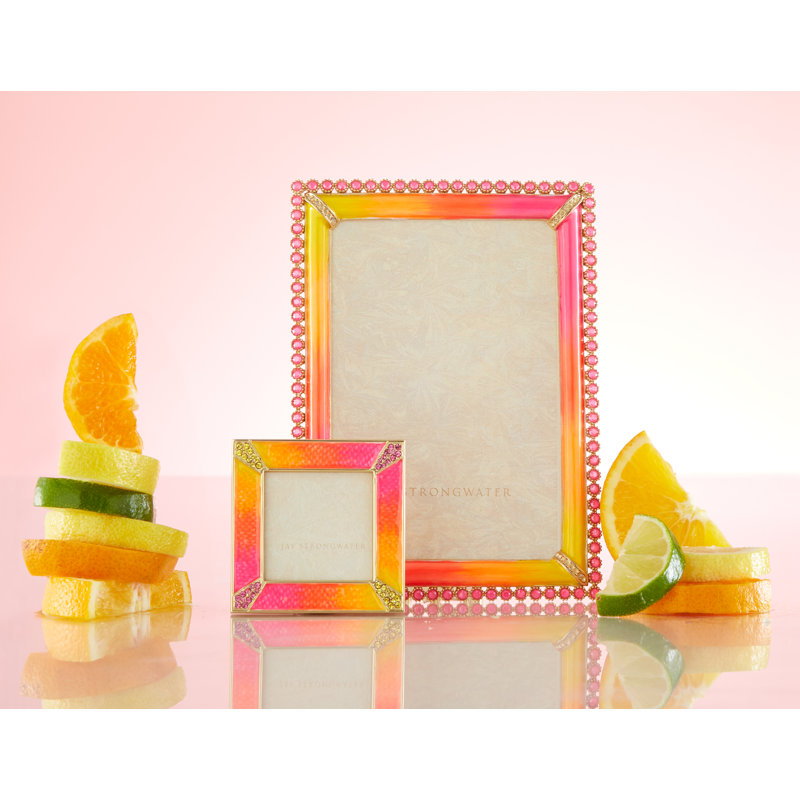 Leland Pavé Corner Single Picture Frame, Pink