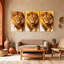 Animaux, lion, aquarelle, ensemble de 3 impressions sur toile