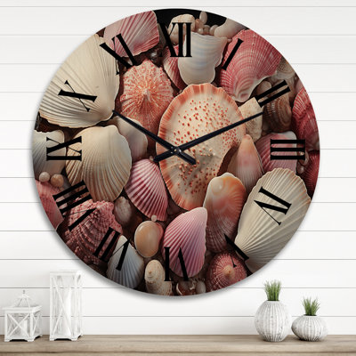 Très grande horloge murale rose