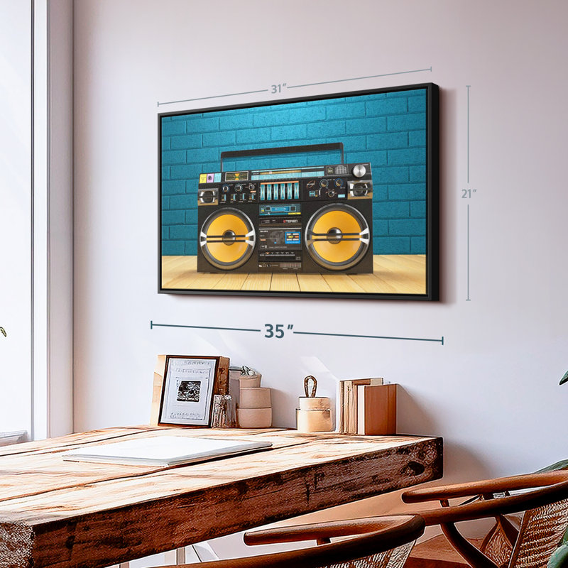 Reproduction d'art sur toile Boombox, H 9 po x l 13 po