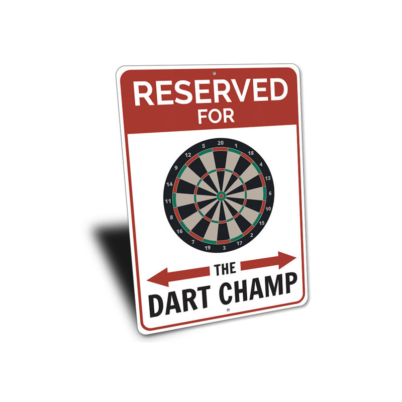 Enseigne réservée en aluminium Dart Champ, H 18 po x l 12 po x P 0,06 po