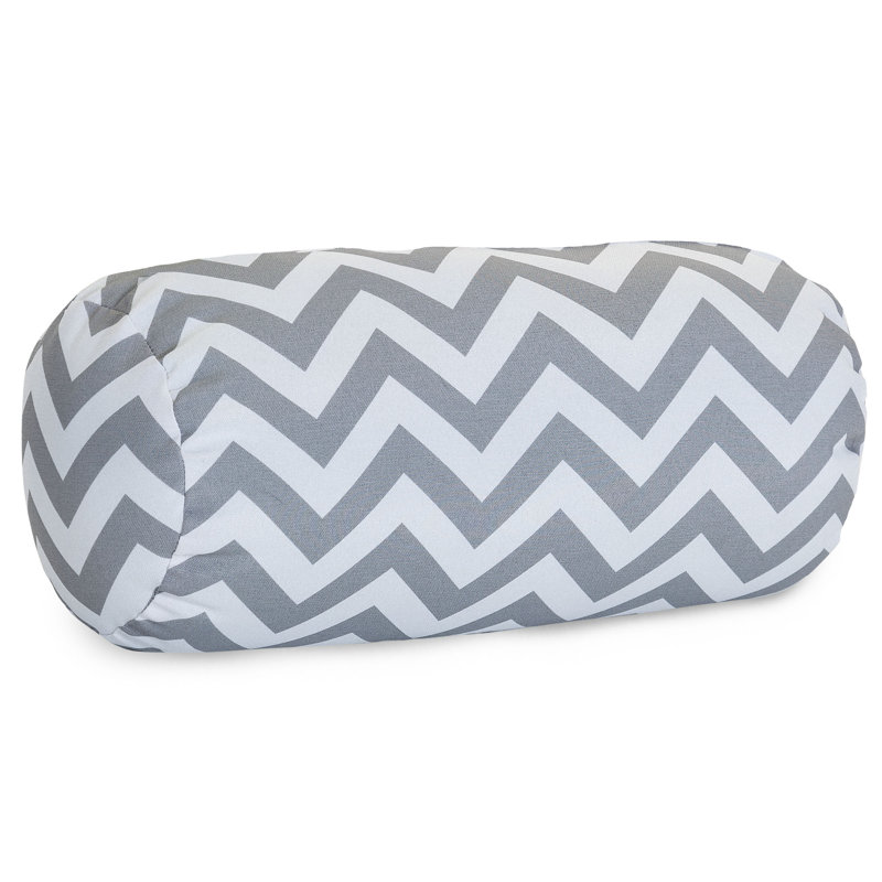Coussin en coton à chevrons, Gris