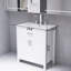 Meuble-lavabo blanc de 30 pouces avec lavabo en céramique et beaucoup de rangement - parfait pour les petites salles de bain