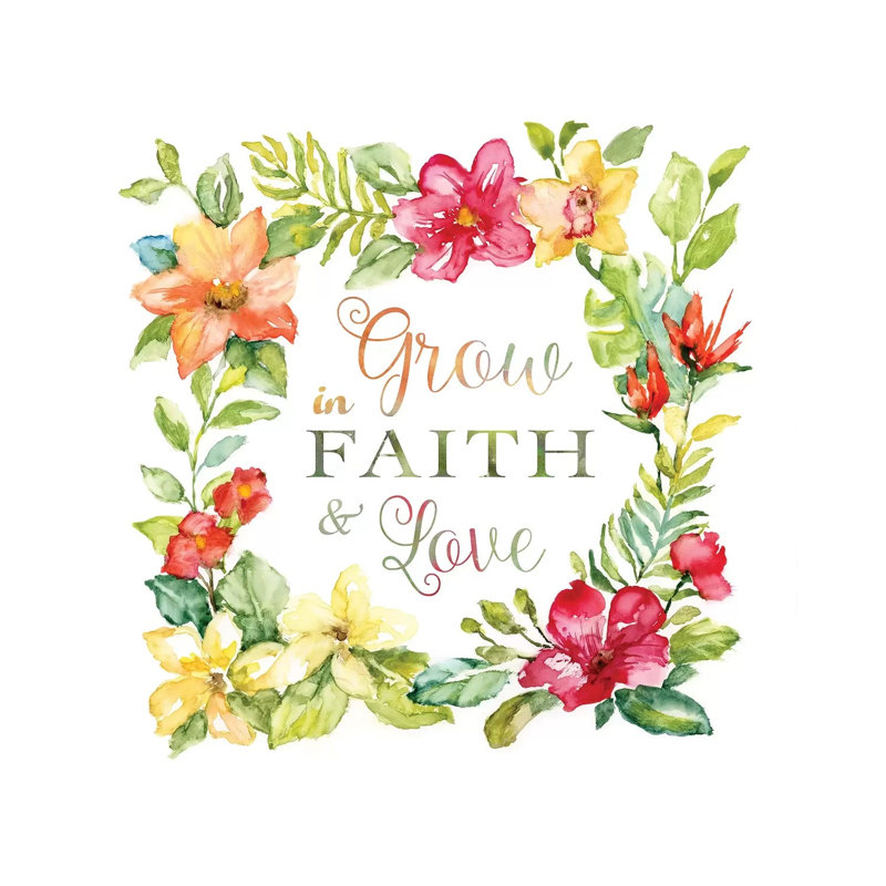 Tropic Faith Wreath by Nan - Print on Canvas, Wrapped Canvas, 45.72 cm H x 45.72 cm W x 1.91 cm D
