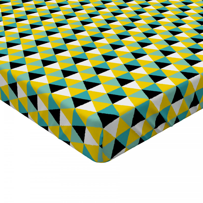 Microfiber Geometric Fitted Sheet, Full Fitted Sheet