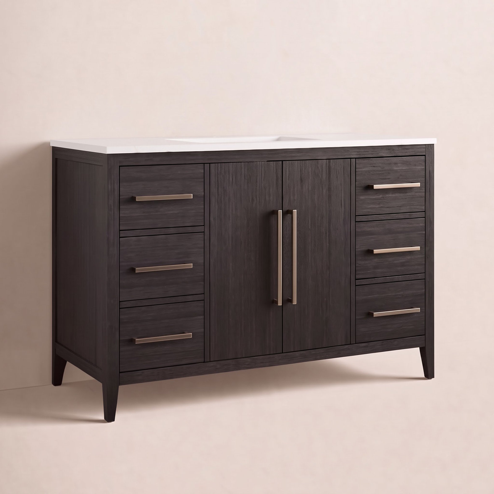 Alsup 48'' Single Bathroom Vanity, Dark Weathered Oak