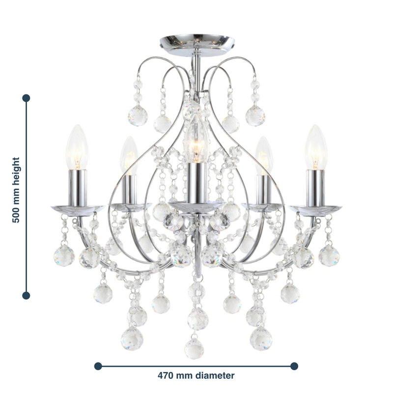 Caulfield Semi Flush Mount, Chrome