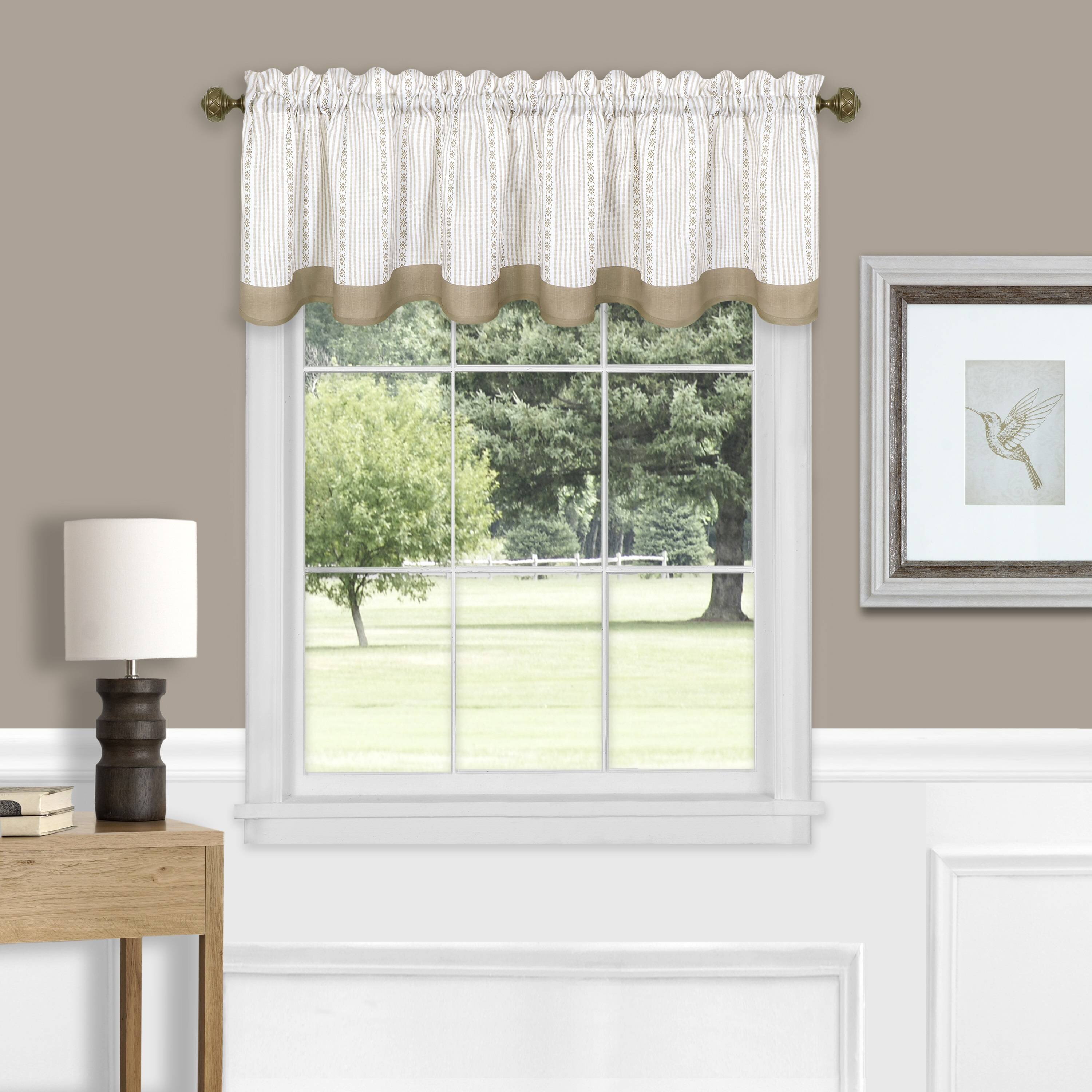 Canora Grey Delahunt Striped Scalloped 58'' W Window Valance & Reviews ...