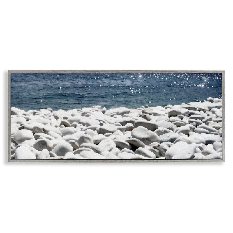 «Greek Pebbles Shore», estampe numérique encadrée par Noah Bay bf-323, Estampe numérique Farmhouse, H 13 po x l 30 po