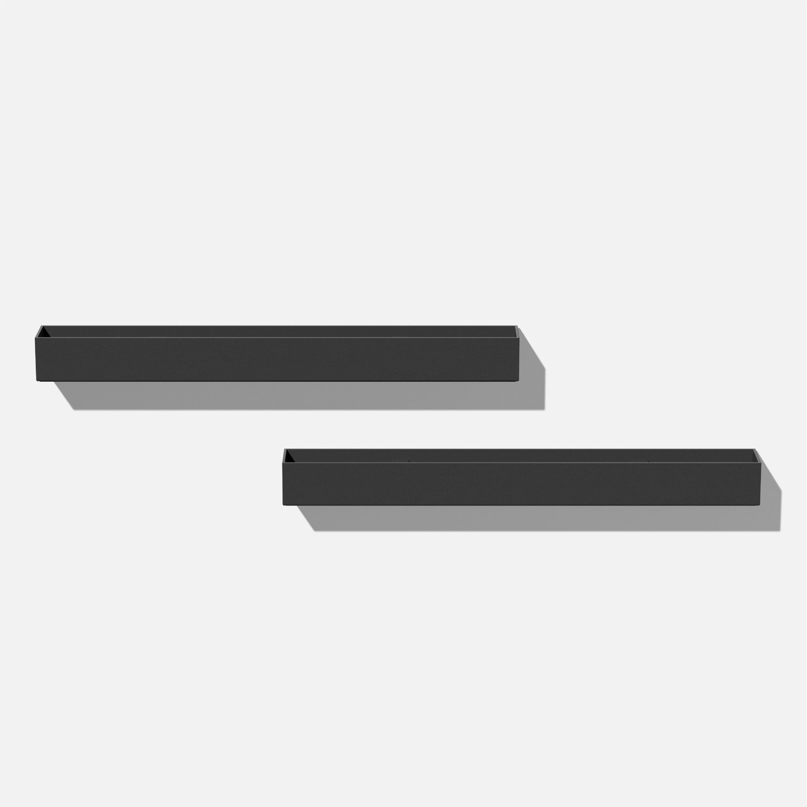 Geo Series 32" Wall Planter, Black, 2, 3'' H x  32'' W x 3.5'' D